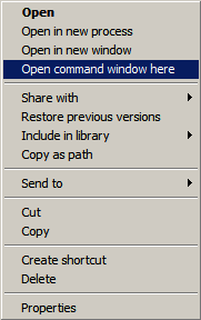 Command Prompt Here in het Windows 2008 R2 property menu.
