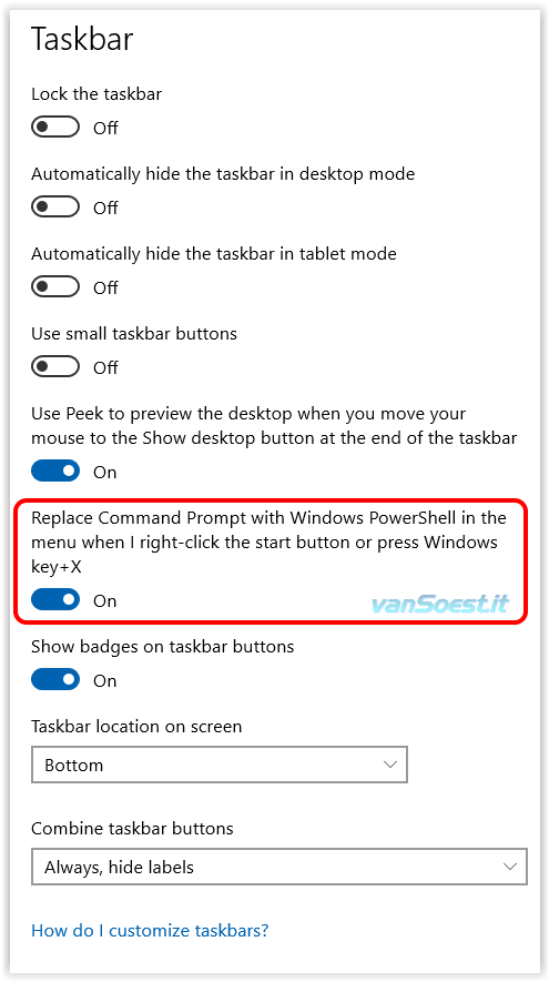 Windows 10 omschakelen CMD Powershell